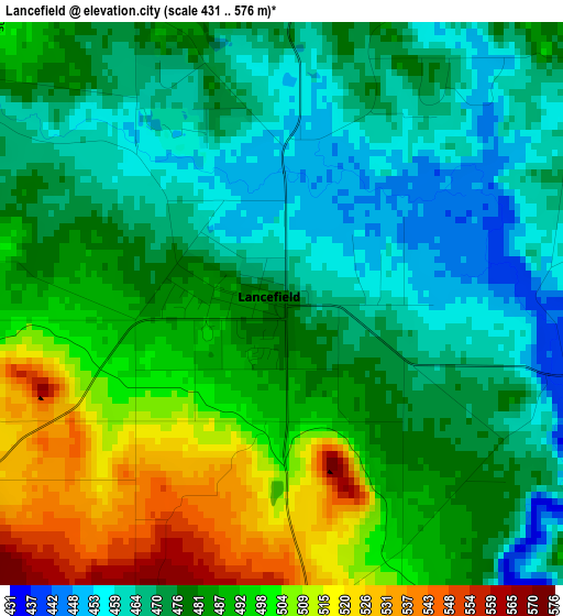 Lancefield elevation map