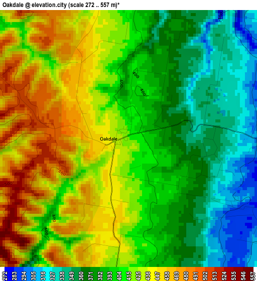 Oakdale elevation map