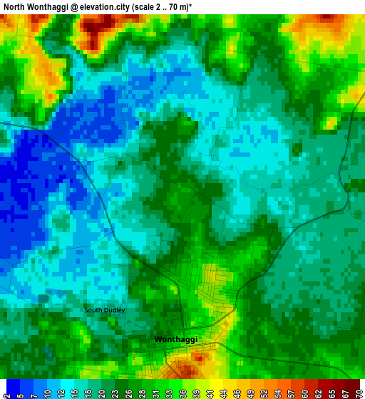 North Wonthaggi elevation map