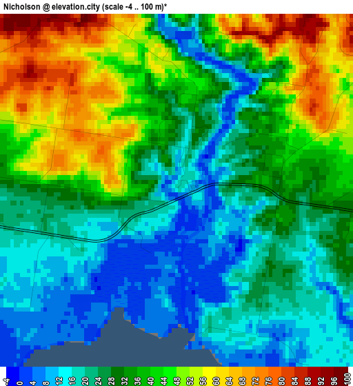 Nicholson elevation map