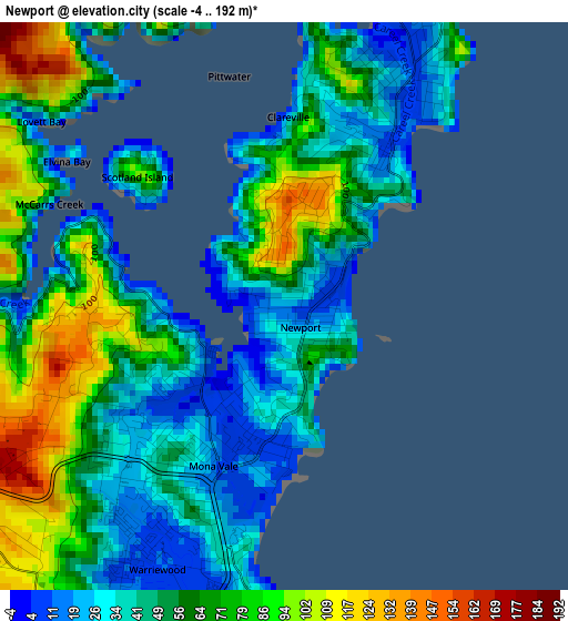 Newport elevation map