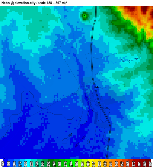 Nebo elevation map