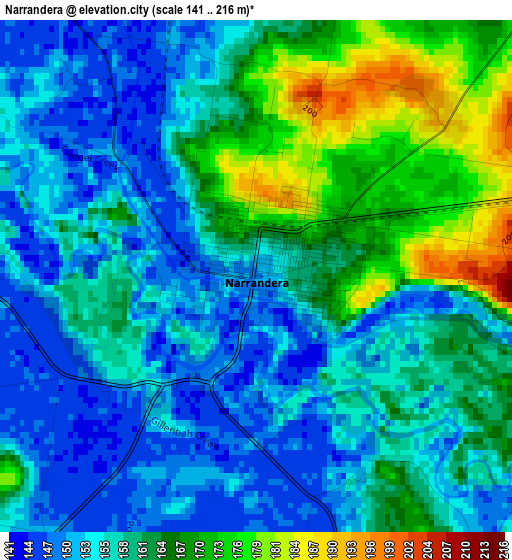 Narrandera elevation map