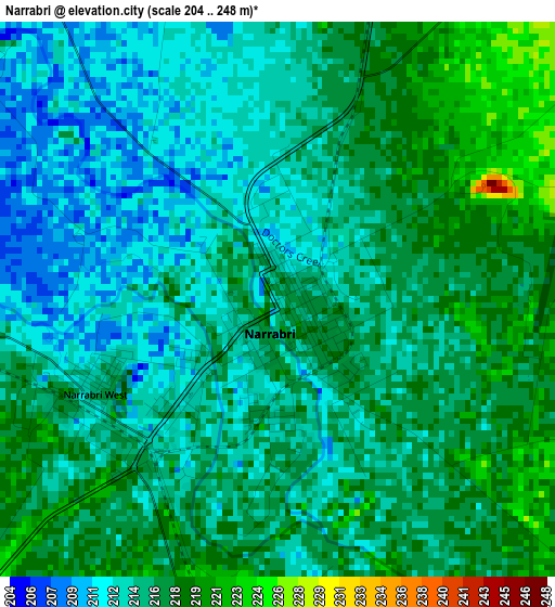 Narrabri elevation map