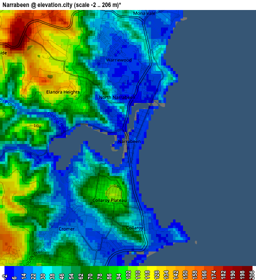 Narrabeen elevation map