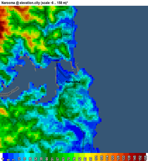 Narooma elevation map