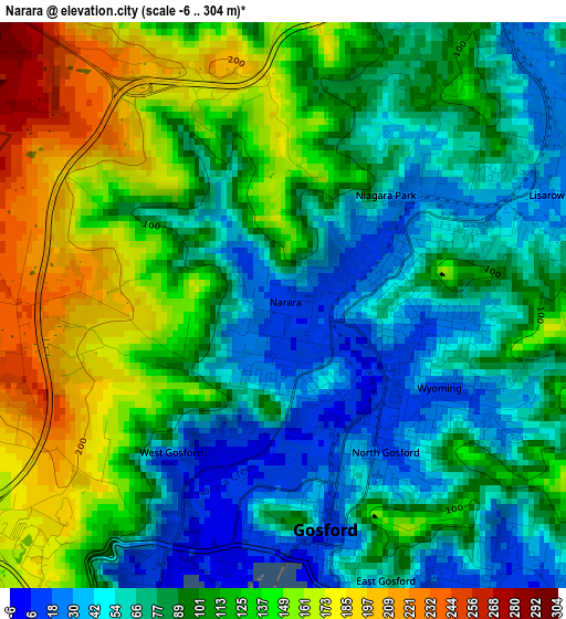 Narara elevation map