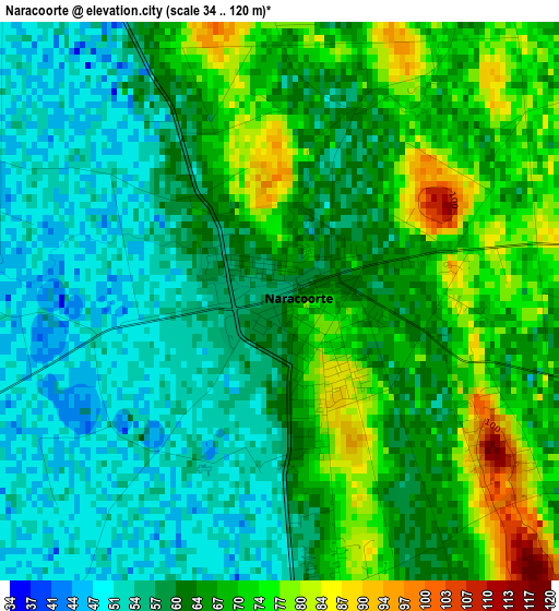 Naracoorte elevation map