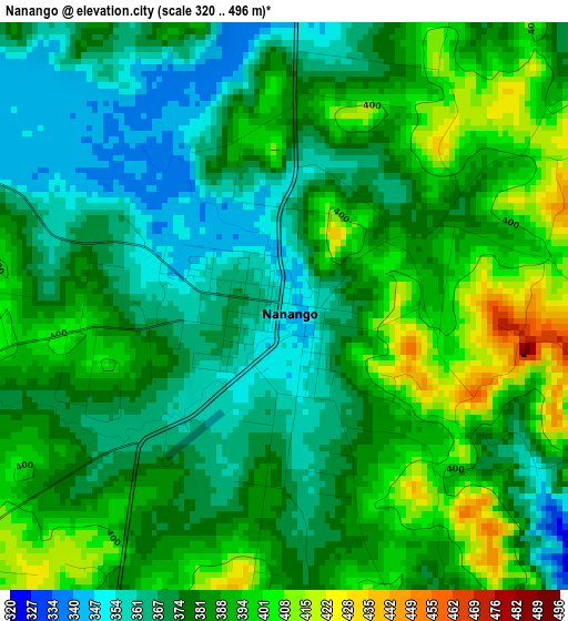 Nanango elevation map