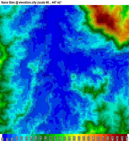 Nana Glen elevation map