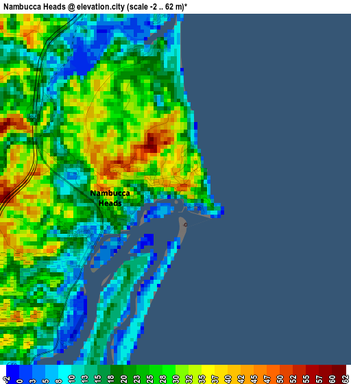 Nambucca Heads elevation map