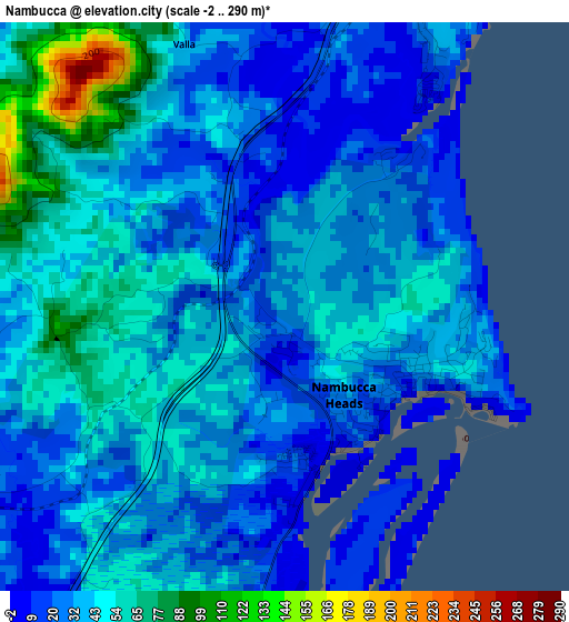 Nambucca elevation map