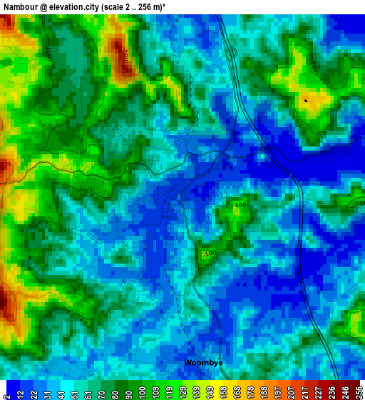 Nambour elevation map