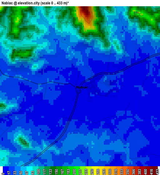 Nabiac elevation map