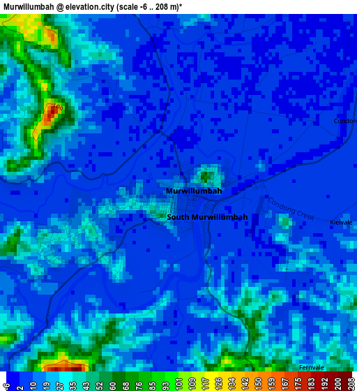 Murwillumbah elevation map