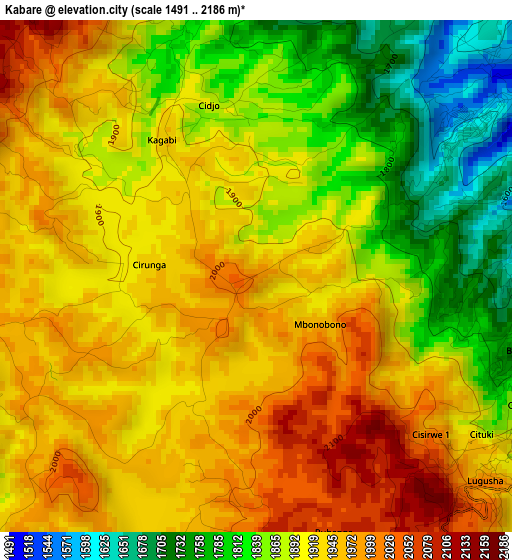 Kabare elevation map