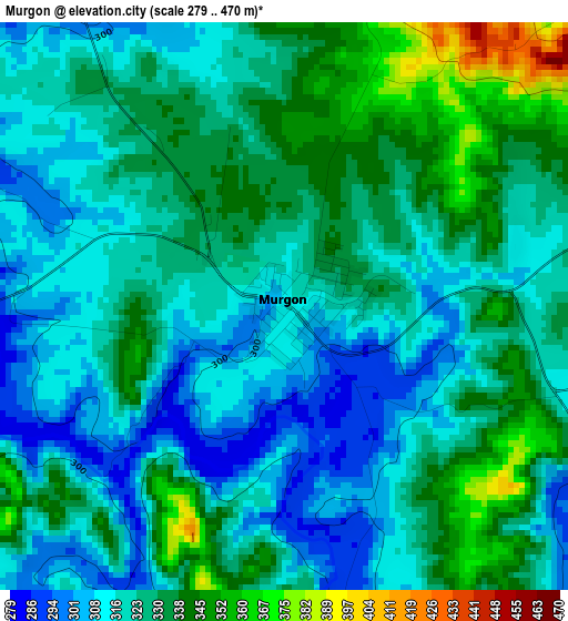 Murgon elevation map