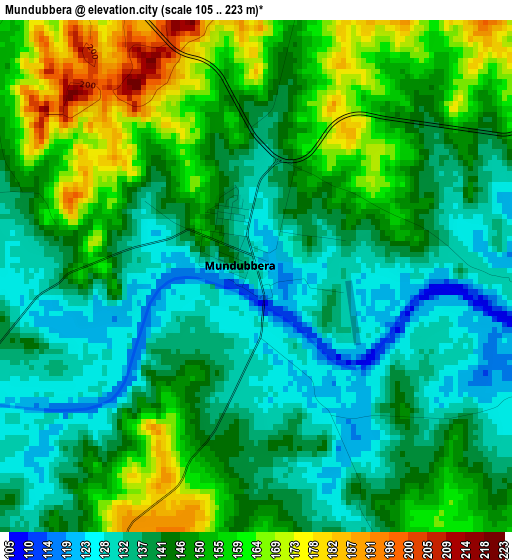 Mundubbera elevation map