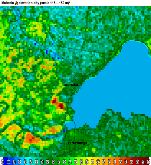 Mulwala elevation map