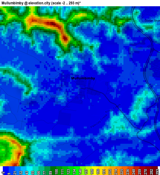 Mullumbimby elevation map