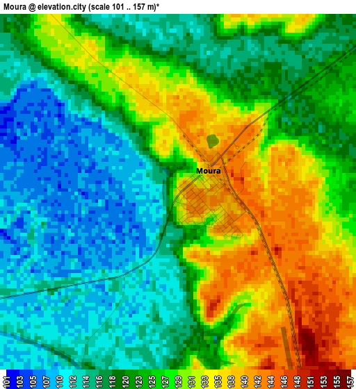 Moura elevation map