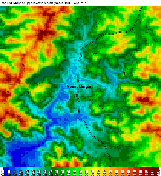 Mount Morgan elevation map