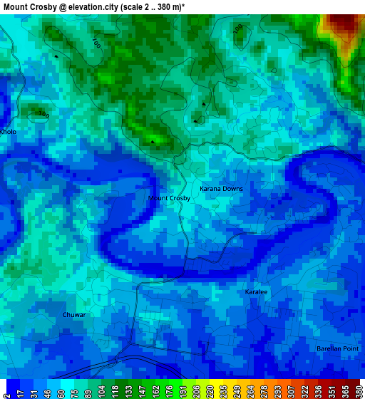 Mount Crosby elevation map