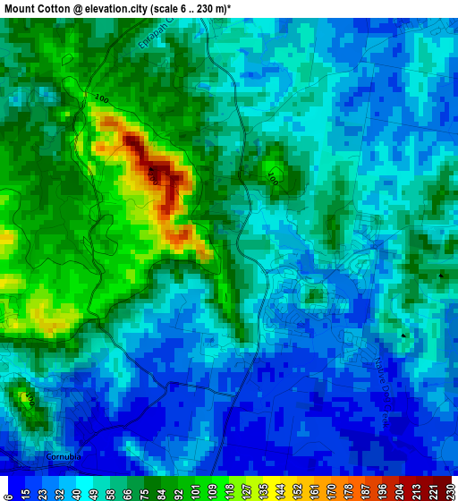 Mount Cotton elevation map