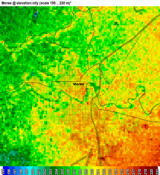 Moree elevation map