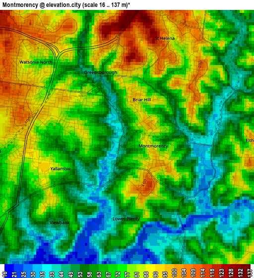 Montmorency elevation map