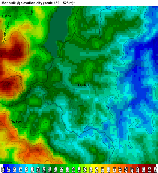 Monbulk elevation map