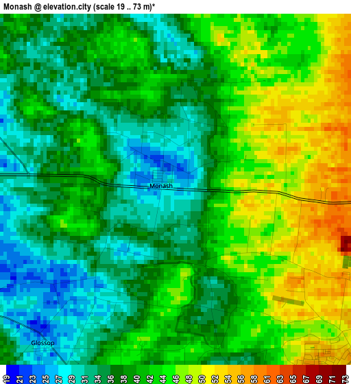 Monash elevation map