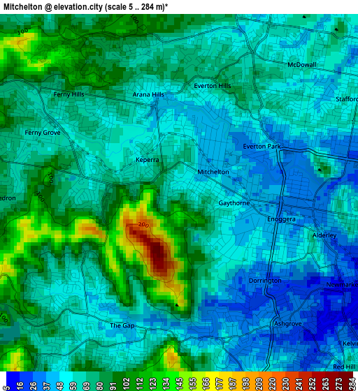 Mitchelton elevation map