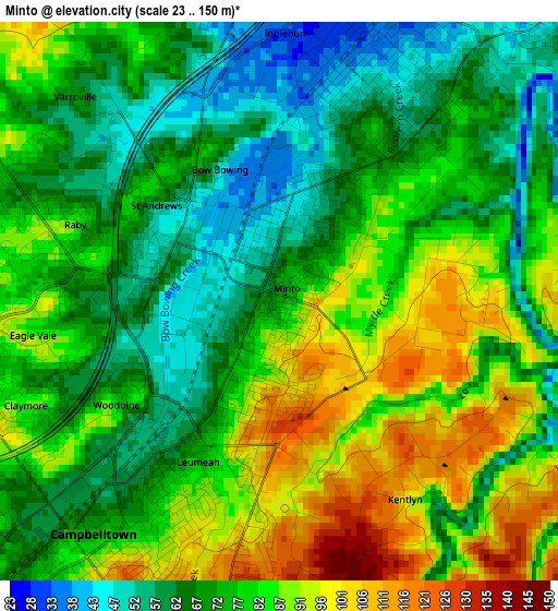 Minto elevation map