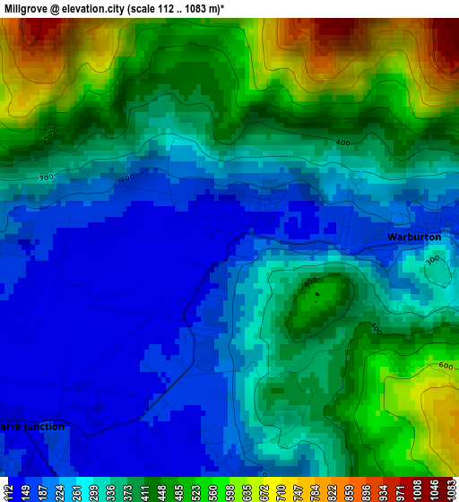 Millgrove elevation map