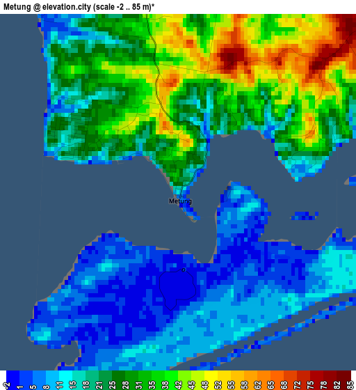 Metung elevation map