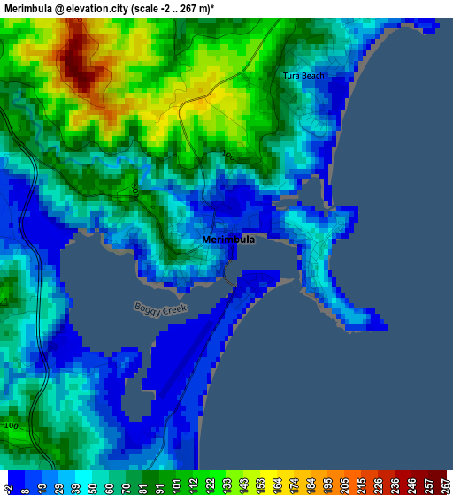 Merimbula elevation map