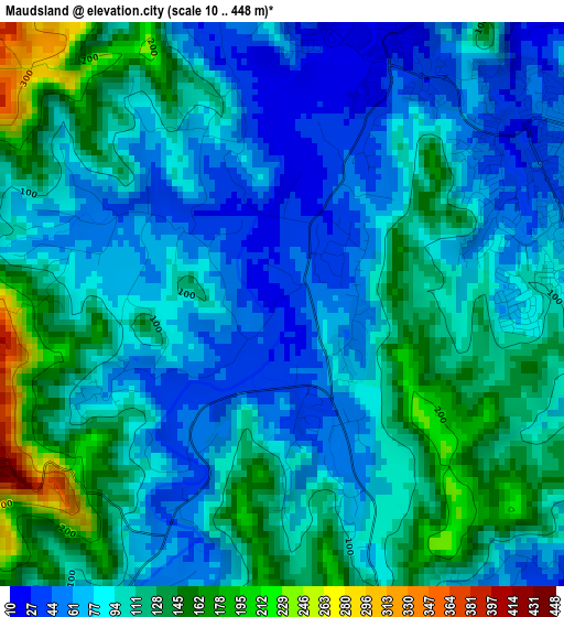 Maudsland elevation map