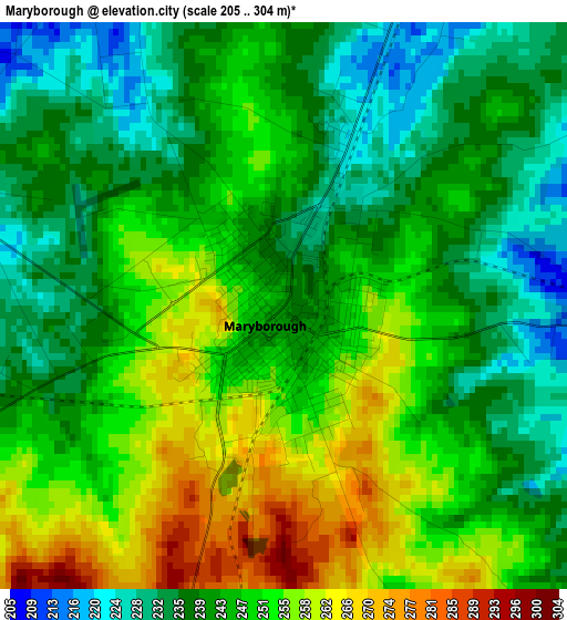 Maryborough elevation map