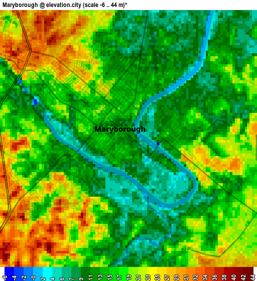 Maryborough elevation map