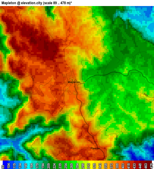 Mapleton elevation map