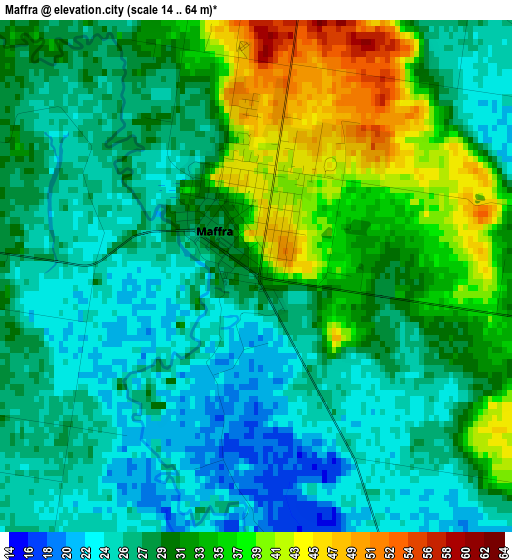 Maffra elevation map