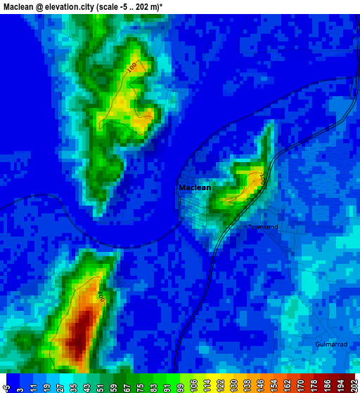 Maclean elevation map