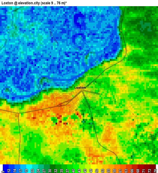 Loxton elevation map