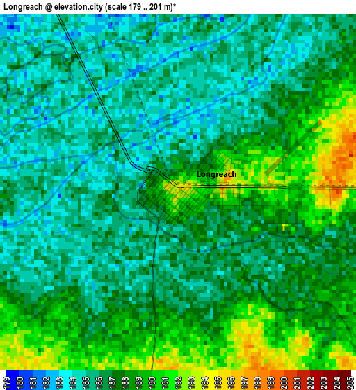 Longreach elevation map