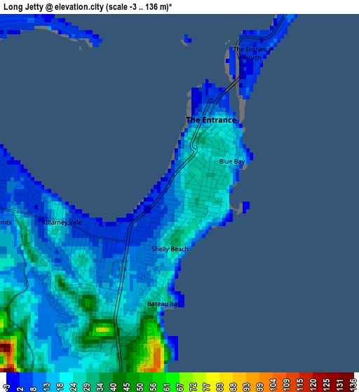 Long Jetty elevation map