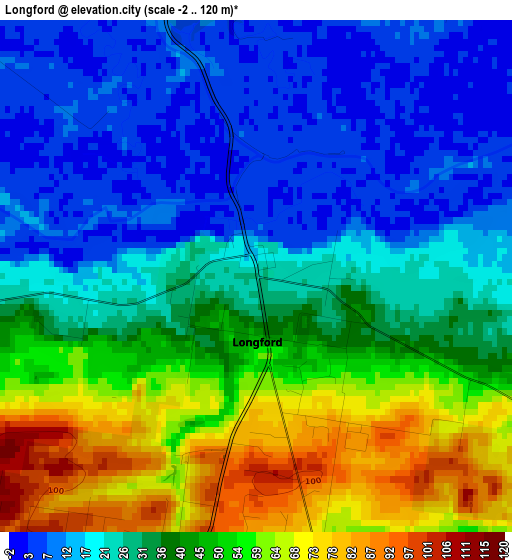 Longford elevation map