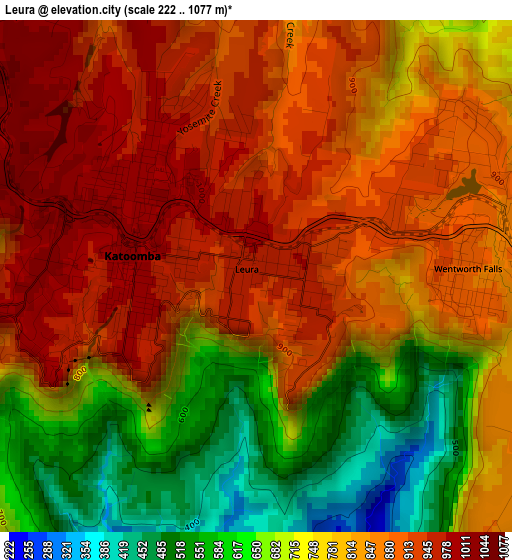 Leura elevation map