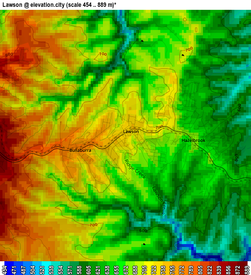 Lawson elevation map