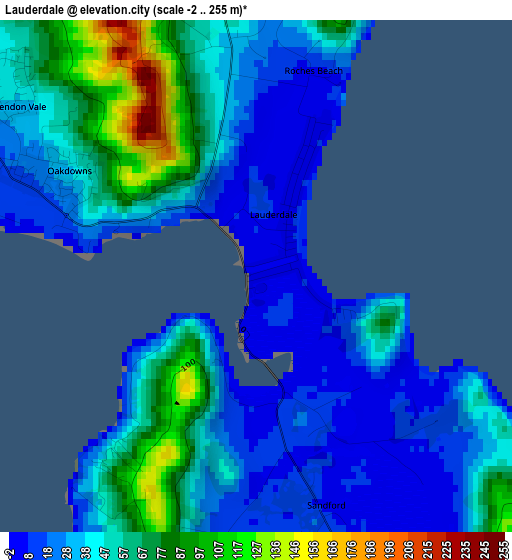 Lauderdale elevation map